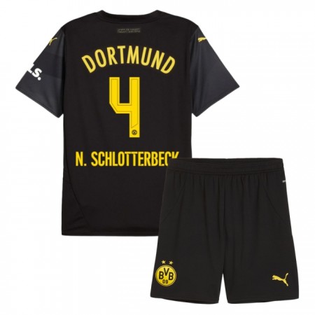 Koszulka Borussia Dortmund N. Schlotterbeck 4 Dziecięcy Wyjazdowe 2024-25 Koszulki Piłkarskie Krótki Rękaw